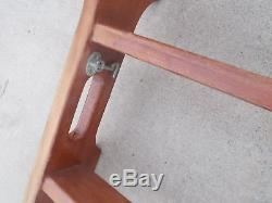 Vtg. Folding Boat Access Ladder 6 Step Brass Fittings Mahogany Wood Very Nice