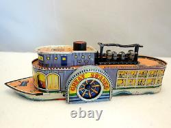 Vtg Great Swanee Japan Tin Litho Toy Steam Paddle Friction Boat Parts / Repair