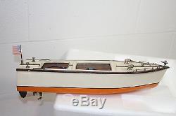 Vtg Ito Speed Boat Battery Operated Wood 60's Japan 16 Long For Parts/Repair
