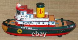 Vtg Neptune Tug Boat 1950s Battery Tin Japan Modern Toys Display/Parts/Repair #