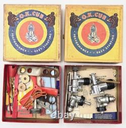 Vtg OK Cub Wen-Mac. 049.14 Gas Engine Boxed Lot 4 Motors Manuals Parts Prop