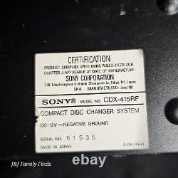 Vtg Sony 10-Disk CD Changer CDX-415RF Car Boat RV Not Tested Parts Only 1998