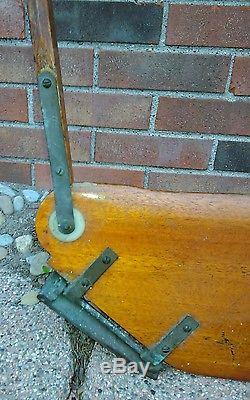 Vtg Wood Brass Sunfish Sailboat Class Legal Rudder/Tiller Assembly all Original