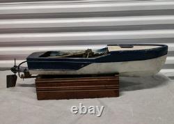 Vtg Wooden RC Boat Handmade Wood Kit Water Cooled Ueda 15 Glow Motor Yacht Parts