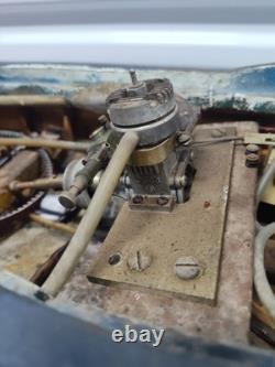 Vtg Wooden RC Boat Handmade Wood Kit Water Cooled Ueda 15 Glow Motor Yacht Parts
