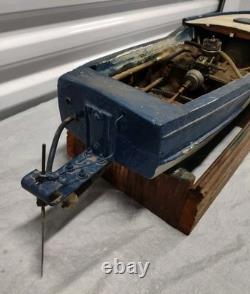 Vtg Wooden RC Boat Handmade Wood Kit Water Cooled Ueda 15 Glow Motor Yacht Parts