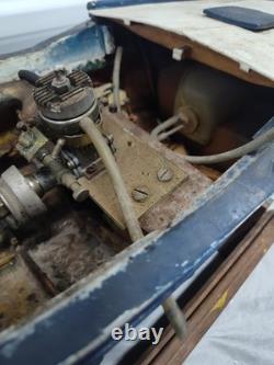 Vtg Wooden RC Boat Handmade Wood Kit Water Cooled Ueda 15 Glow Motor Yacht Parts