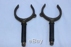 W-2 DRIFT BOAT OAR LOCKS PAIR WithLONG MOUNTS FOR BOAT USE HARDWARE VINTAGE BRASS