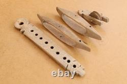 Weaving Loom Parts Antique Boat Shuttles Vintage Decoration Farmhouse 19th