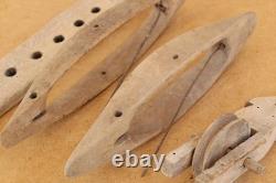 Weaving Loom Parts Antique Boat Shuttles Vintage Decoration Farmhouse 19th