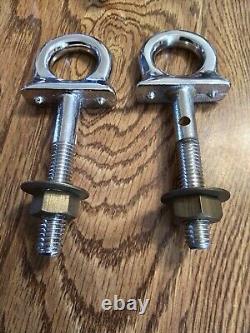 Wooden Boat Parts Chrome Eye Bolts Various Sizes 6 Total In This Lot VINTAGE