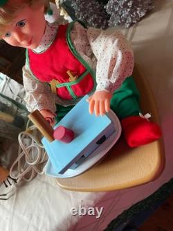 Working Vintage Animated National Rennoc Elf Building A Boat