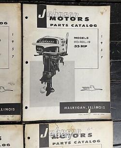 X6 Vintage 1957 Johnson Outboard Motors Boat Engine Parts Catalog Lot Waukegan