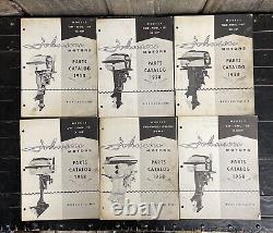 X6 Vintage 1958 Johnson Outboard Motors Boat Engine Parts Catalog Lot Waukegan