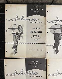 X6 Vintage 1958 Johnson Outboard Motors Boat Engine Parts Catalog Lot Waukegan