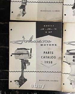 X6 Vintage 1958 Johnson Outboard Motors Boat Engine Parts Catalog Lot Waukegan