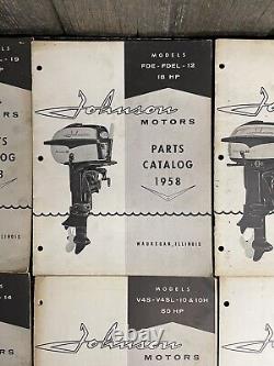 X6 Vintage 1958 Johnson Outboard Motors Boat Engine Parts Catalog Lot Waukegan