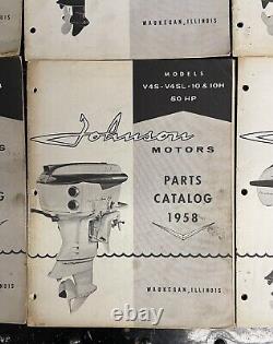 X6 Vintage 1958 Johnson Outboard Motors Boat Engine Parts Catalog Lot Waukegan