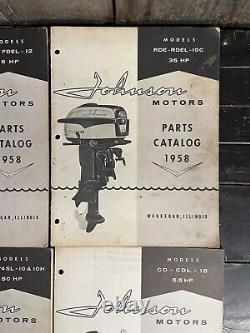 X6 Vintage 1958 Johnson Outboard Motors Boat Engine Parts Catalog Lot Waukegan