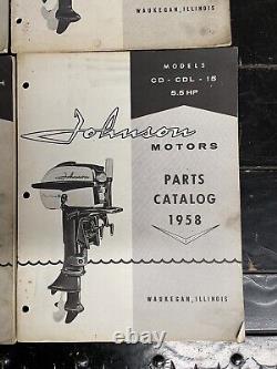 X6 Vintage 1958 Johnson Outboard Motors Boat Engine Parts Catalog Lot Waukegan